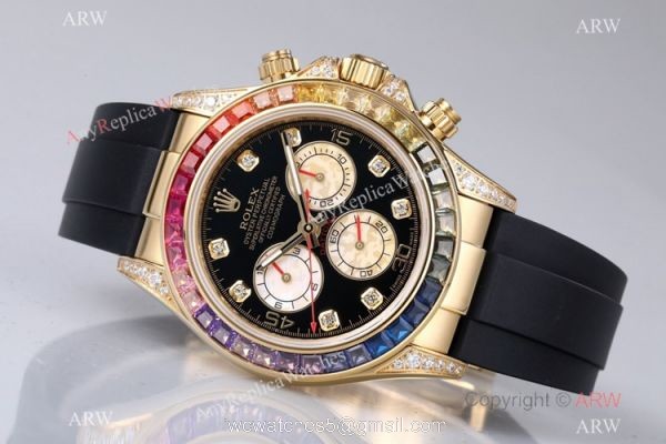 BL Factory Swiss Grade Rolex Daytona Gold Rainbow Copy Watch Cal.4130 Chronograph BL Factory Swiss Grade Rolex Daytona Gold Rainbow Copy Watch Cal.4130 Chronograph