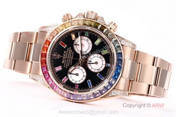 BL Factory Swiss Replica Rolex Daytona Rose Gold Rainbow Cal.4130 Watch 40mm BL Factory Swiss Replica Rolex Daytona Rose Gold Rainbow Cal.4130 Watch 40mm