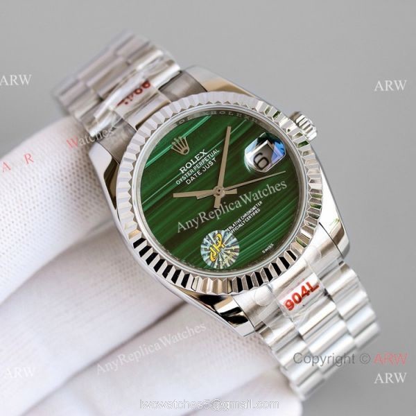 New! Swiss Clone Rolex Datejust Malachite Dial Stainless Steel 36mm New! Swiss Clone Rolex Datejust Malachite Dial Stainless Steel 36mm