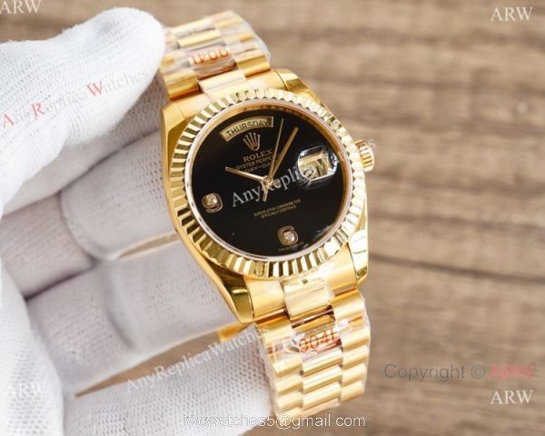 Swiss Copy Rolex Day-Date President Yellow Gold Onyx Face Watch 36mm Swiss Copy Rolex Day-Date President Yellow Gold Onyx Face Watch 36mm
