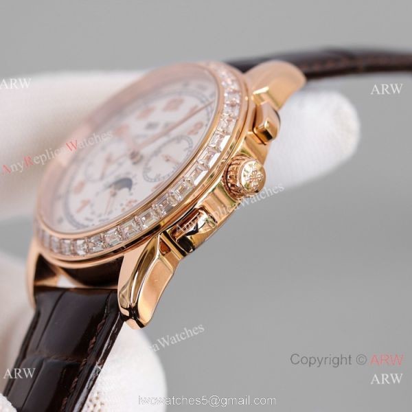 JH Swiss Replica Patek Philippe Perpetual Calendar Chronograph 5270z Watch Rose Gold Diamond Bezel JH Swiss Replica Patek Philippe Perpetual Calendar Chronograph 5270z Watch Rose Gold Diamond Bezel