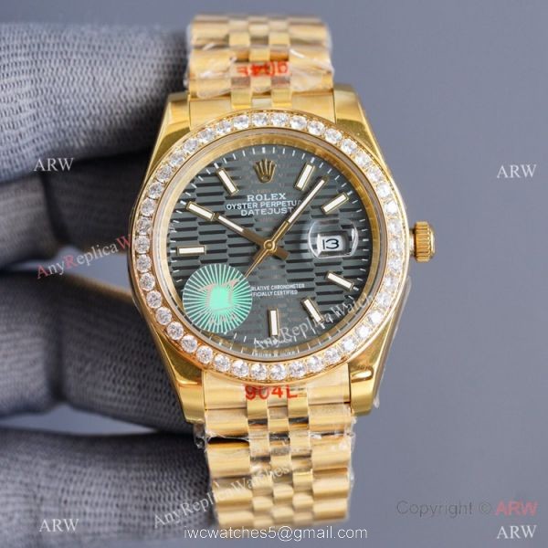 Swiss Quality Copy Rolex Datejust 41mm Watch All Gold Diamond Bezel Motif Dial Swiss Quality Copy Rolex Datejust 41mm Watch All Gold Diamond Bezel Motif Dial