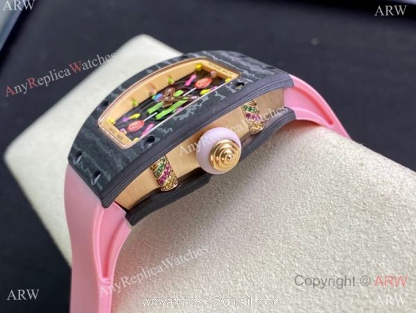 Swiss Replica Richard Mille RM007 BonBon Watch Carbon Case Swiss Replica Richard Mille RM007 BonBon Watch Carbon Case
