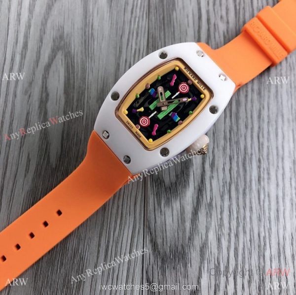 Women Richard Mille BonBon Collection Watches Rm07 Blue Rubber Strap Women Richard Mille BonBon Collection Watches Rm07 Blue Rubber Strap