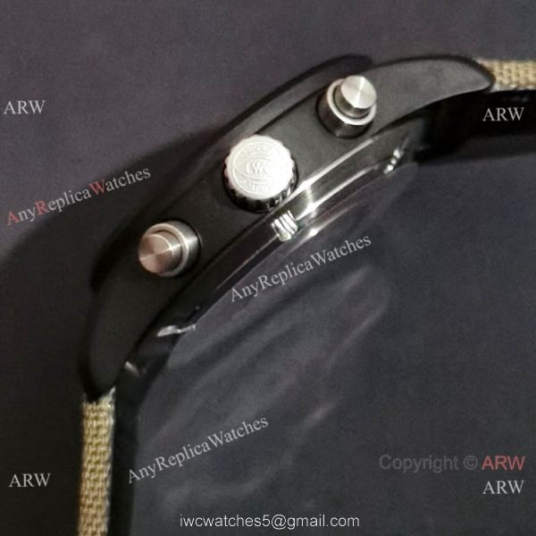New Clone IWC Pilots Quartz Green fabric Leather Strap Watch New Clone IWC Pilots Quartz Green fabric Leather Strap Watch