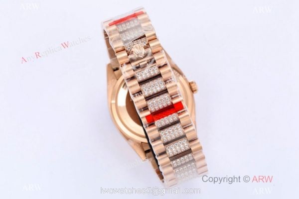 (EW) Best Copy Rolex DayDate 36 Swiss 3255 Watch Brown Gradient Dial Center diamond Band (EW) Best Copy Rolex DayDate 36 Swiss 3255 Watch Brown Gradient Dial Center diamond Band