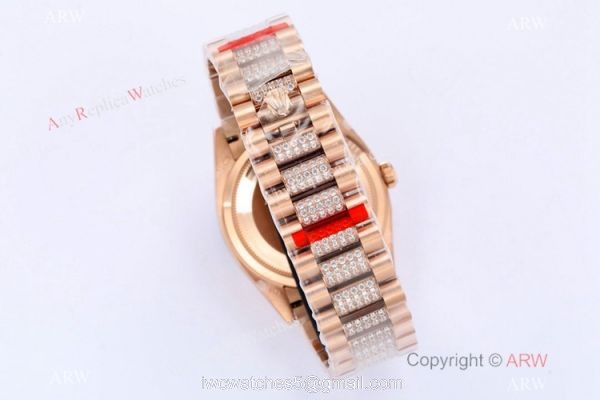 (EW) 1-1 Super Clone Rolex Day-Date 36mm Rose Gold Diamond Watch Swiss 3255 Movement (EW) 1-1 Super Clone Rolex Day-Date 36mm Rose Gold Diamond Watch Swiss 3255 Movement