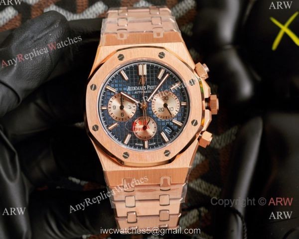 Knockoff Audemars Piguet Royal Oak Rose Gold Chronograph White Dial Watches 42mm Knockoff Audemars Piguet Royal Oak Rose Gold Chronograph White Dial Watches 42mm
