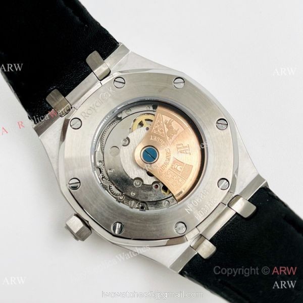 Best Quality Audemars Piguet Royal Oak Autoamtic Watch Black Leather Strap Best Quality Audemars Piguet Royal Oak Autoamtic Watch Black Leather Strap