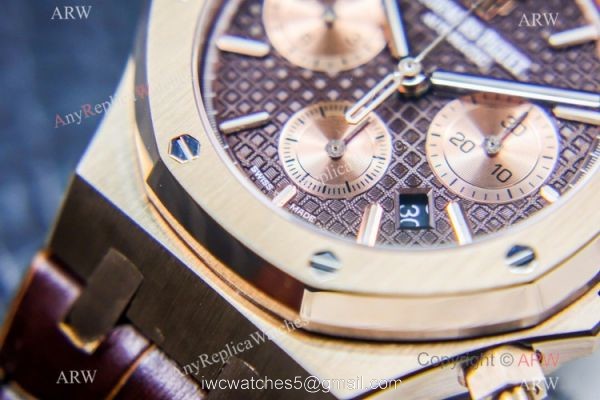 Grade 1A Copy Audemars Piguet Royal Oak Chronograph 7750 Watch Chocolate Dial Brown Leather Strap Grade 1A Copy Audemars Piguet Royal Oak Chronograph 7750 Watch Chocolate Dial Brown Leather Strap
