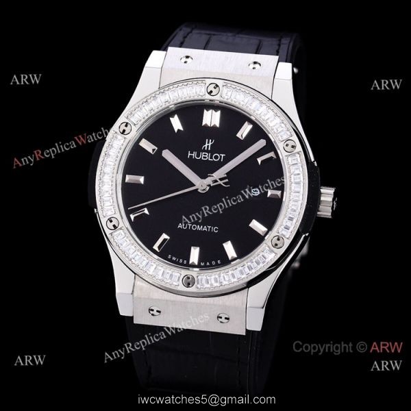 Copy Hublot Classic Fusion Diamond Bezel Green Dial Watch Citizen 8215 Movement Copy Hublot Classic Fusion Diamond Bezel Green Dial Watch Citizen 8215 Movement