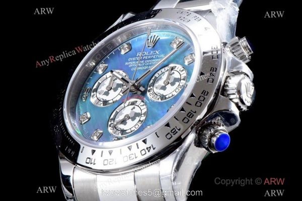 JH Factory Swiss Copy Rolex Daytona JH Cal.4130 Chrono Watch Blue Mother Of Pearl Dial 40mm JH Factory Swiss Copy Rolex Daytona JH Cal.4130 Chrono Watch Blue Mother Of Pearl Dial 40mm