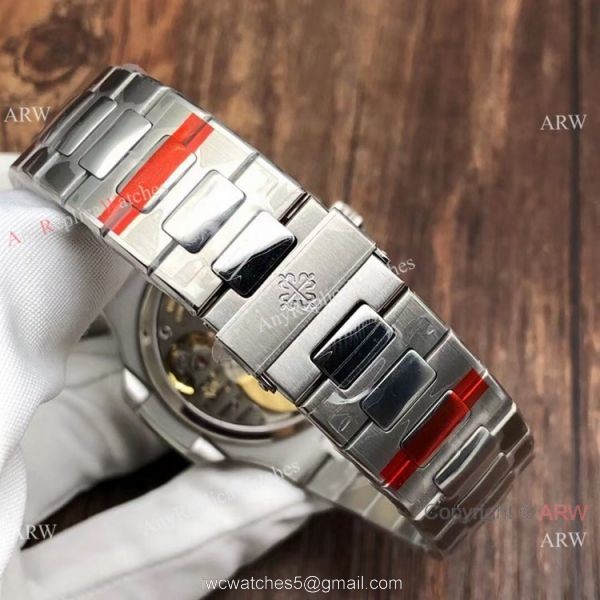 PPF Super Clone Patek Philippe Geneve Nautilus Moon phase Stianless Steel Gradient Blue Watch 40mm PPF Super Clone Patek Philippe Geneve Nautilus Moon phase Stianless Steel Gradient Blue Watch 40mm
