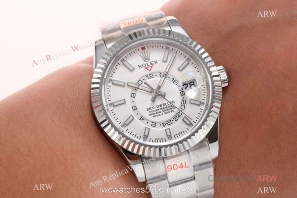 Super Clone Rolex Sky-Dweller AI 9001 White Dial 904L Stainless Steel / 1:1 Copy Watch Super Clone Rolex Sky-Dweller AI 9001 White Dial 904L Stainless Steel / 1:1 Copy Watch