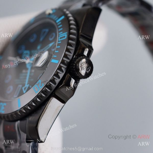 Swiss Copy Rolex Blaken Submariner Watch Blue Markers 40mm Swiss Copy Rolex Blaken Submariner Watch Blue Markers 40mm
