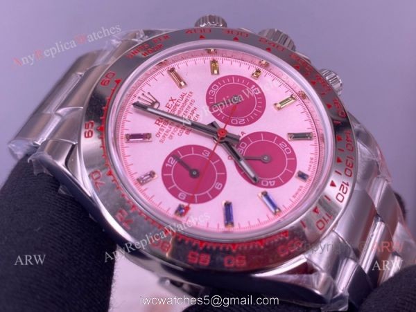 Best Noob Rolex Daytona Pink Dial Stainless Steel Watch 4130 Replica Best Noob Rolex Daytona Pink Dial Stainless Steel Watch 4130 Replica