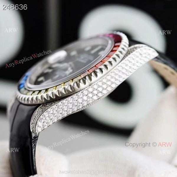 New Rolex Submariner Black Dial Rainbow Bezel Asia 2824 Replica Watches 40mm New Rolex Submariner Black Dial Rainbow Bezel Asia 2824 Replica Watches 40mm