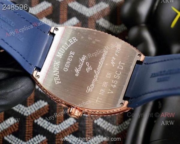 Replica Rose Gold Franck Muller V45 Revolution 3 Skeleton Watch With Diamonds for men Replica Rose Gold Franck Muller V45 Revolution 3 Skeleton Watch With Diamonds for men