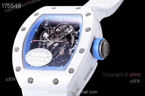 KV Factory Richard Mille RM 055 White Ceramic Watch Best Copy KV Factory Richard Mille RM 055 White Ceramic Watch Best Copy