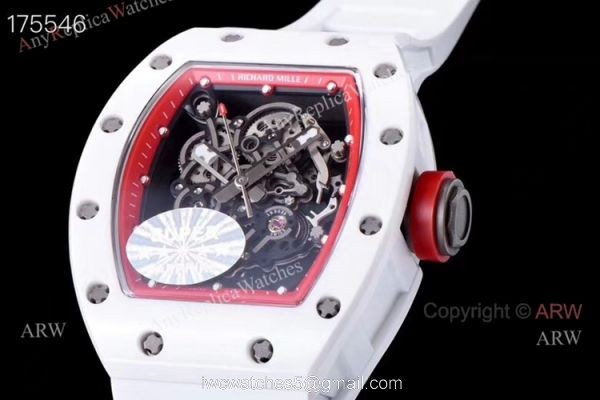 Kv Richard Mille RM 055 White Ceramic Watch Superclone For men Kv Richard Mille RM 055 White Ceramic Watch Superclone For men