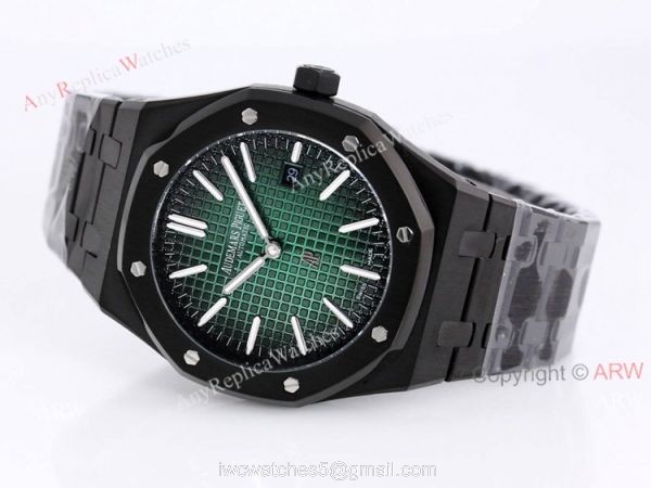 New Audemars Piguet Royal Oak Jumbo Green Dial All Black Mens Replica Watches 41mm New Audemars Piguet Royal Oak Jumbo Green Dial All Black Mens Replica Watches 41mm