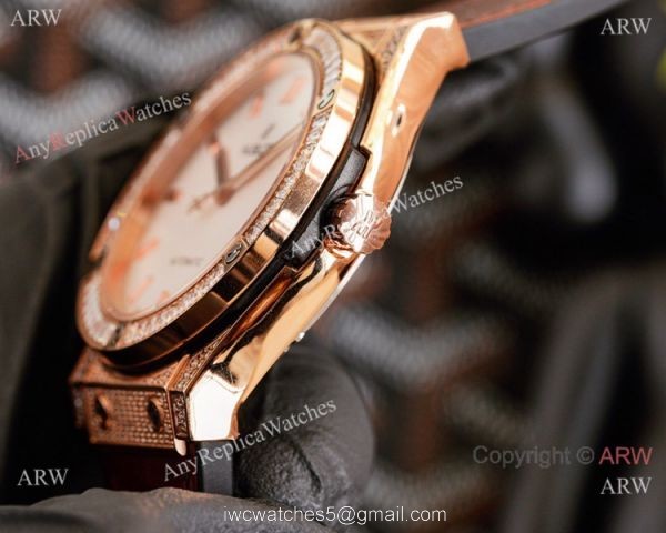 Clone Hublot Iced Out Classic Fusion Watches Rose Gold Automatic Clone Hublot Iced Out Classic Fusion Watches Rose Gold Automatic