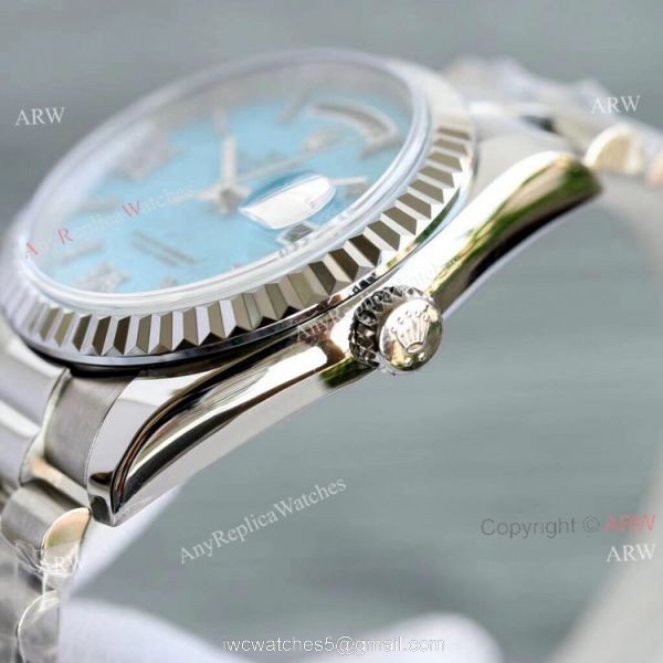New Rolex Day Date Turquoise Roman Dial M128238 Stainless Steel Copy Watch 36mm New Rolex Day Date Turquoise Roman Dial M128238 Stainless Steel Copy Watch 36mm