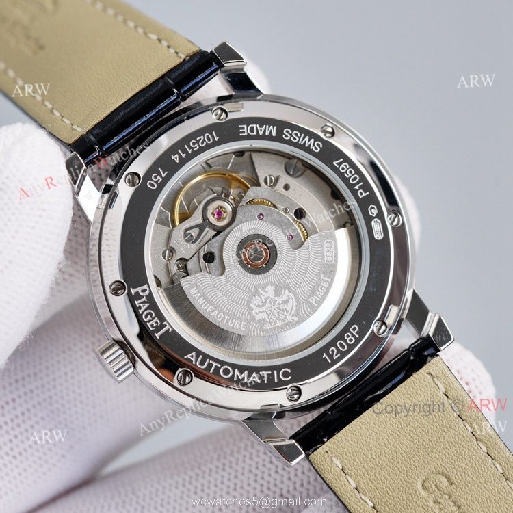 Asia 2824 Piaget Altiplano Black Dial Black Leather Strap Knockoff Watch With Diamond Bezel Asia 2824 Piaget Altiplano Black Dial Black Leather Strap Knockoff Watch With Diamond Bezel