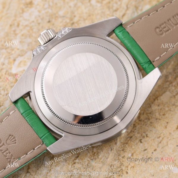 Swiss Quality Rolex Submariner Citizen 8215 Watch Green Leather Strap Swiss Quality Rolex Submariner Citizen 8215 Watch Green Leather Strap