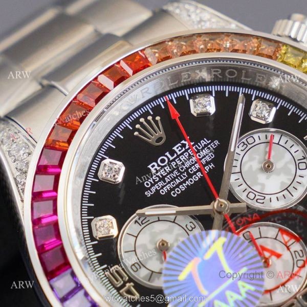 Swiss Quality Copy Rolex Daytona Rainbow Watch 40mm Stainless Steel Swiss Quality Copy Rolex Daytona Rainbow Watch 40mm Stainless Steel