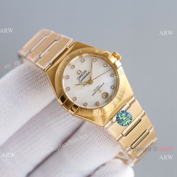 Swiss Copy Omega Constellation 8700 All Gold Watch 29MM Swiss Copy Omega Constellation 8700 All Gold Watch 29MM