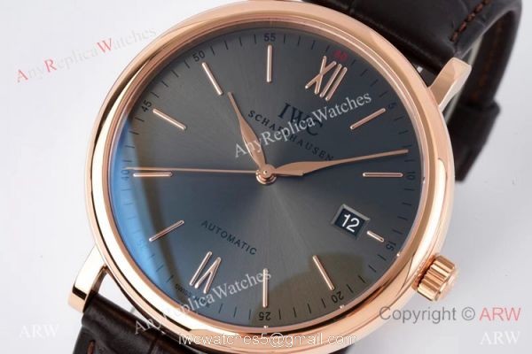 ZF Factory IWC Portofino Swiss 9019 Gray Dial Rose Gold Watches ZF Factory IWC Portofino Swiss 9019 Gray Dial Rose Gold Watches
