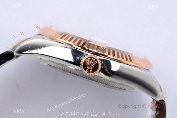 (EW) EW Factory Swiss 3235 Rolex Datejust 36 Gray Palm 2021 Watch 2-Tone Rose Gold Case (EW) EW Factory Swiss 3235 Rolex Datejust 36 Gray Palm 2021 Watch 2-Tone Rose Gold Case
