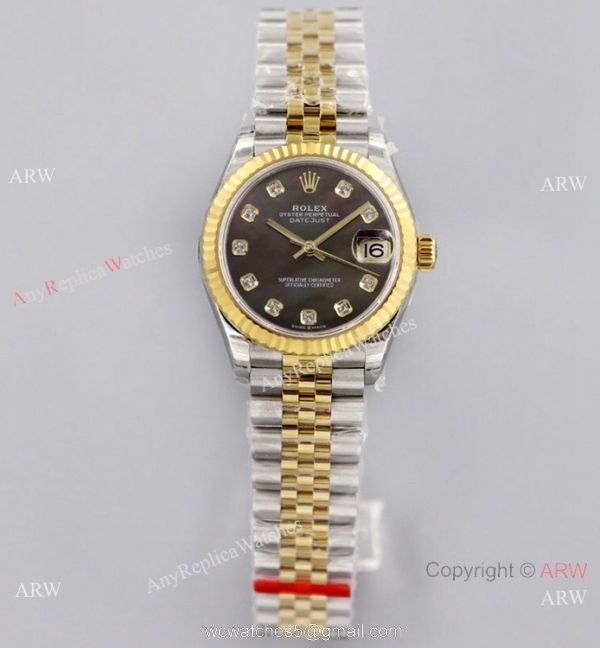 (EW)Swiss Copy Rolex 31-Datejust Jubilee Watch Diamond Markers Black MOP Dial (EW)Swiss Copy Rolex 31-Datejust Jubilee Watch Diamond Markers Black MOP Dial