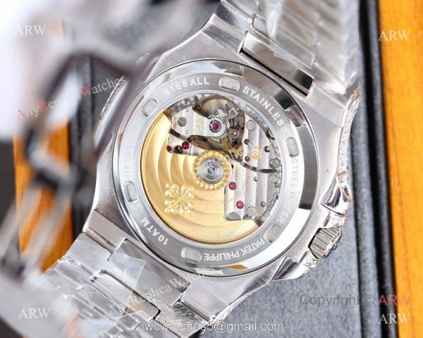 Swiss Grade One Patek Philippe Iced Out Nautilus 9015 Watch BlackSilver Diamond Swiss Grade One Patek Philippe Iced Out Nautilus 9015 Watch BlackSilver Diamond