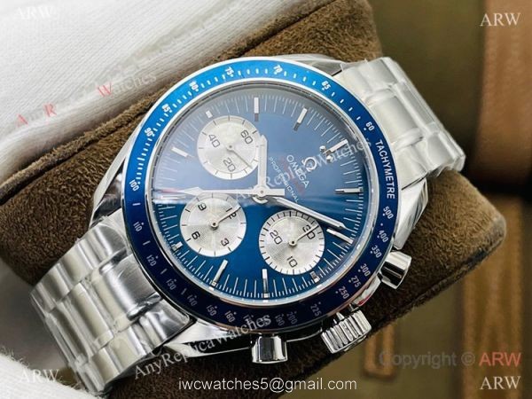 2021 New! Swiss Omega Speedmaster 7750 Watch Blue Bezel Stainless Steel 2021 New! Swiss Omega Speedmaster 7750 Watch Blue Bezel Stainless Steel