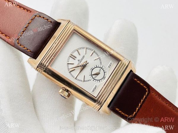 (ANF ) Swiss Grade One Jaeger-LeCoultre Reverso Duoface 29mm Watch Rose Gold Rhodium Gray Face (ANF ) Swiss Grade One Jaeger-LeCoultre Reverso Duoface 29mm Watch Rose Gold Rhodium Gray Face