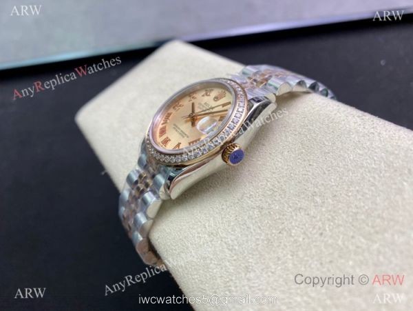 Swiss Clone Rolex Datejust WF 31mm Midsize Watch Two Tone Rose Gold Salmon Dial Swiss Clone Rolex Datejust WF 31mm Midsize Watch Two Tone Rose Gold Salmon Dial