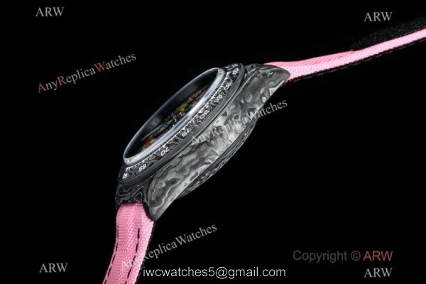 New! TW Swiss Rolex Carbon-Lime Daytona 7750 Watch Pink Fabric Leather Band New! TW Swiss Rolex Carbon-Lime Daytona 7750 Watch Pink Fabric Leather Band