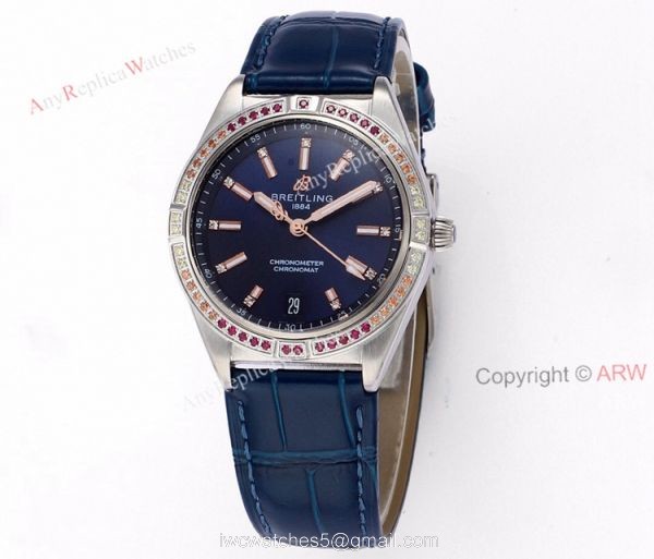 New Breitling Womens Chronomat South Sea Blue Dial Replica Watch 36mm New Breitling Womens Chronomat South Sea Blue Dial Replica Watch 36mm