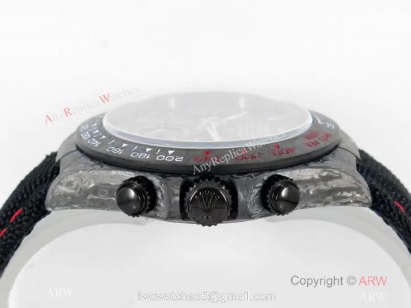 Super Clone Daytona Diw Carbon 4130 Noob 1:1 Best Edition Black Dial on Nylon Strap Super Clone Daytona Diw Carbon 4130 Noob 1:1 Best Edition Black Dial on Nylon Strap