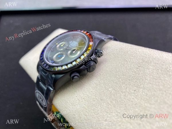 (2022 New) IPK Factory Rolex Blaken Daytona Rainbow DLC Coated Watch 40mm (2022 New) IPK Factory Rolex Blaken Daytona Rainbow DLC Coated Watch 40mm