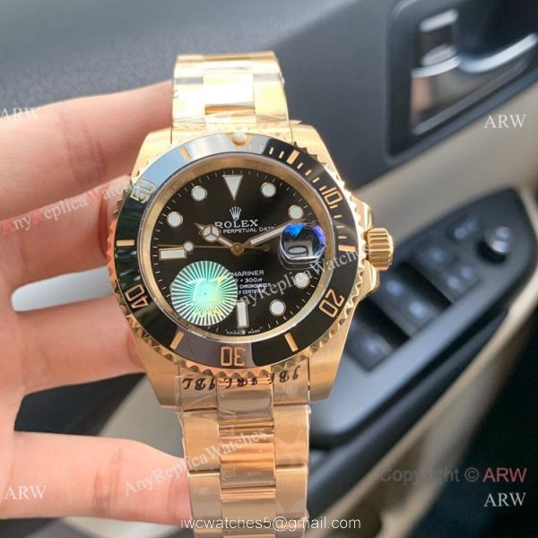 Swiss Quality AAA Replica Rolex Submariner Citizen 8215 Watch Yellow Gold Black 40mm Swiss Quality AAA Replica Rolex Submariner Citizen 8215 Watch Yellow Gold Black 40mm