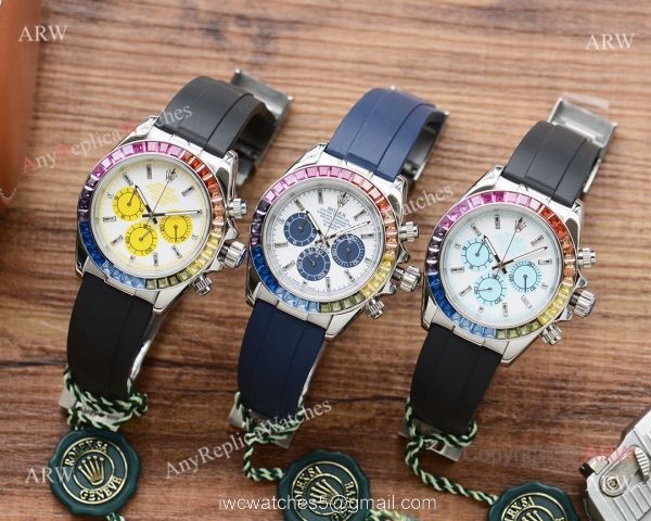 Fake Rolex Daytona Rainbow Watch Rubber Band White Dial Japan-quartz Fake Rolex Daytona Rainbow Watch Rubber Band White Dial Japan-quartz