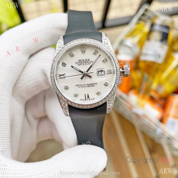 Replica ROLEX Datejust Citizen 8215 Rubber strap Diamond Ladies Watch Replica ROLEX Datejust Citizen 8215 Rubber strap Diamond Ladies Watch