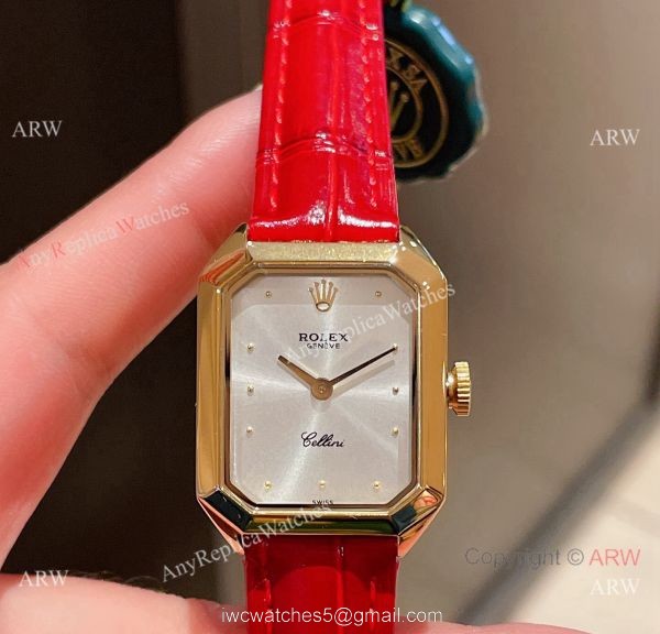 Replica Rolex Cellini White Face Gold Case Leather Strap 24MM Watch Replica Rolex Cellini White Face Gold Case Leather Strap 24MM Watch