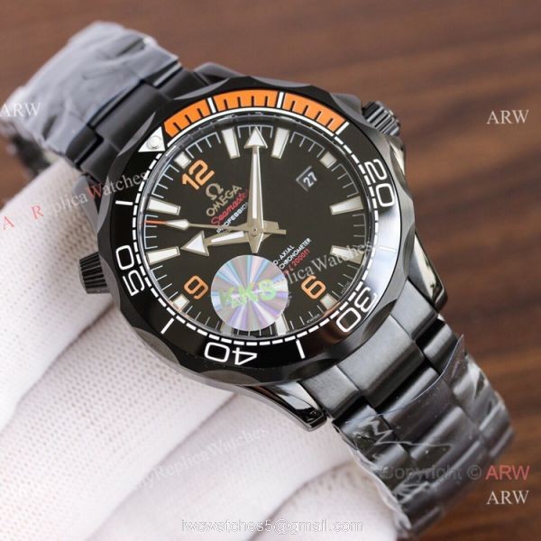 Swiss Quality Omega Seamaster Planet Ocean Solid Black Watch Citizen 8215 Swiss Quality Omega Seamaster Planet Ocean Solid Black Watch Citizen 8215