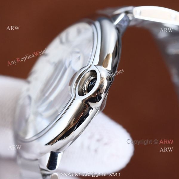 Copy Balloon Blue Cartier Silver Face 42mm Stainless Steel Strap Watch Copy Balloon Blue Cartier Silver Face 42mm Stainless Steel Strap Watch