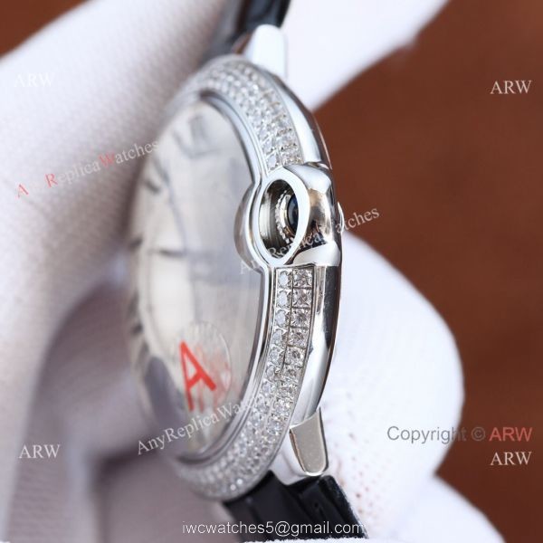 Copy Balloon Blue Cartier Diamond Bezel Silver Face 42mm Automatic Watch Copy Balloon Blue Cartier Diamond Bezel Silver Face 42mm Automatic Watch