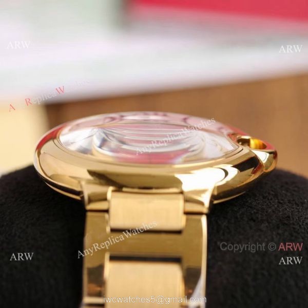 Replica V6 Cartier Balloon Blue Rose Gold Case White Face Watch SS Strap Replica V6 Cartier Balloon Blue Rose Gold Case White Face Watch SS Strap
